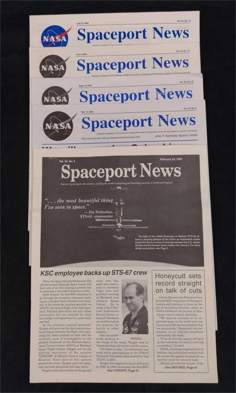 Five NASA Spaceport News Newspapers