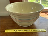 Large blue & pink stoneware mixing bowl