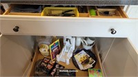 Contents of drawer and cupboard under Island