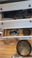 2 drawers of pots & pans under stove