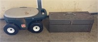 Small rolling cart and toolbox