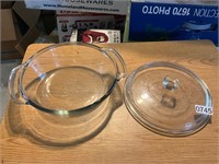 Anchor Hocking glass dish with lid