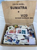Cigar Box with Assorted Stamps