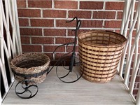 Vintage bicycle planter & waste basket