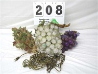 (3) Decorative Glass Grapes - (1) Is a hanging