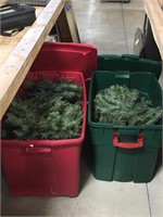 Two Huge Totes Containing 6ft Christmas Tree