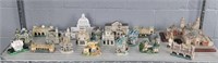 Lot Of Houses, Buildings And Castle Figurines