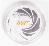 Coin Tuvalu $1 .999 Silver 007 James Bond