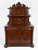 HIGH-RELIEF CARVED VICTORIAN HUNTBOARD / SERVER