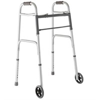 Medline Lightweight Folding Walker with 5" Wheels,