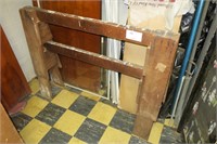 Lot, pair of wood saw horses