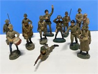 13 Vintage Toy Soldiers with mainly German