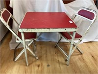 Children's Vintage Folding Table & 2 Chairs