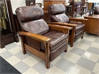 Pair of Flexsteel Mission Style Recliners