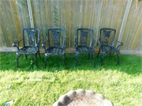 HEAVY CAST IRON PATIO CHAIRS. MATCHES LOT 53