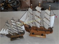 2 Decorative Wooden Ships