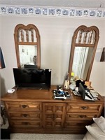 FULL SIZE BED, DRESSER, ARMOIRE