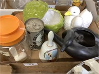 Ceramic duck with egg salt and pepper, and other