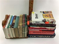 Books - fiction, dictionaries, Beer can reference