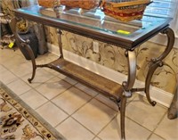 BEVELED GLASS SOFA TABLE