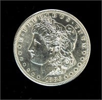 Coin 1886-S Morgan Silver Dollar-AU Cleaned