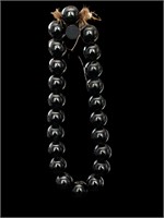 Stunning Black Round Beaded Onyx Bracelet