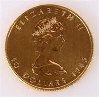 1985 CANADA ELIZABETH II 50 DOLLAR 1OZ GOLD COIN