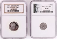 PLATINUM AMERICAN EAGLE GRADED COINS LOT OF 2