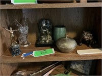 Brass and Ceramic Figures and Bowl  7 items