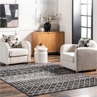 nuLOOM 5x7 Moroccan Blythe Area Rug, Black, Faded