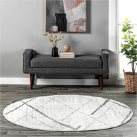 nuLOOM 6 Round Thigpen Contemporary Area Rug, Grey