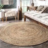 nuLOOM 6 Round Rigo Jute Hand Woven Area Rug, Natu