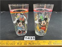 Vintage Mickey & Minnie Mouse Tumblers