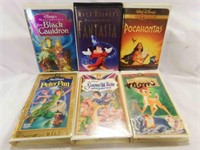 (6) VHS Tapes Masterpiece The Black Cauldron