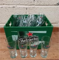 Heineken Plastic Bottle Crate and 10 Heineken