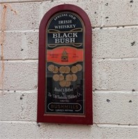 Original Black Bush Irish Whiskey Sign (Framed