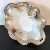 RS PRUSSIA PORCELAIN FOOTED BOWL