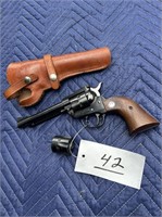 RUGAR NEW MODEL 22 CAL. SINGLE  SIX W /HOLSTER