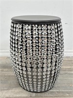 Jeweled metal side table/outdoor stool