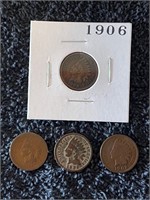 INDIAN HEAD PENNIES ( 1906,1881,1892,1902)