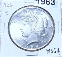 1926-S Silver Peace Dollar CHOICE BU