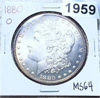 1880-O "MICRO O" Morgan Silver Dollar CHOICE BU