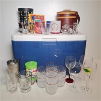 Coleman cooler, Stemware, Glasses