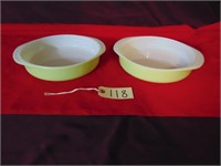 Pair of Pyrex Lime Cake Dishes