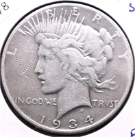 1934 S PEACE DOLLAR F DETAILS