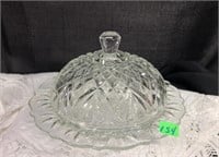 pretty vintage covered butter dish