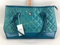 Jessica Moore Quilted Tote Bag New with tags Teal