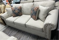 Modern Upholstered Sofa With Stud border