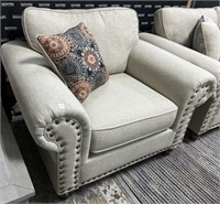 Modern Upholstered Accent Chair With Stud