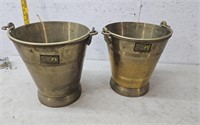 2 brass buckets